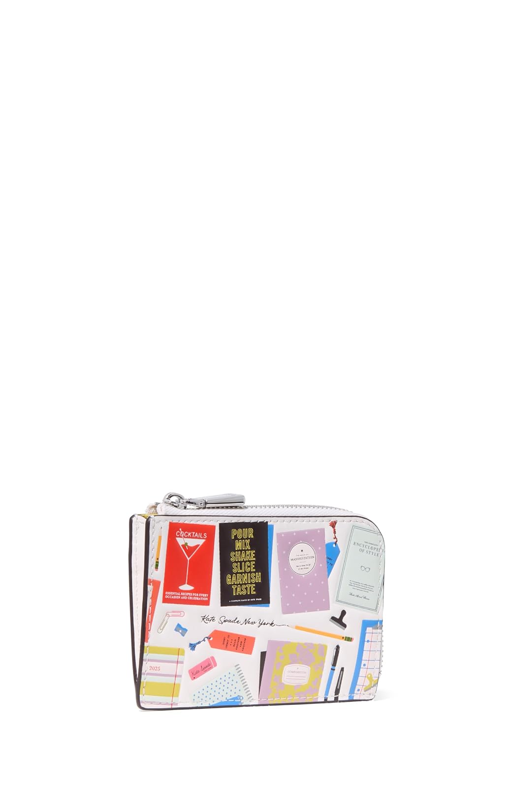 Kate Spade New York - Funda de piel suave con cierre para mujer, color crema multi, talla única