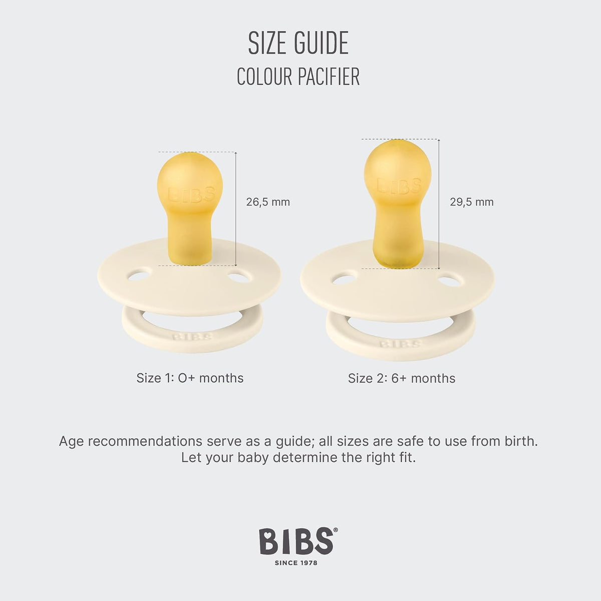 BIBS Chupones Studio Block Colour Pack de 2, Tetina redonda de látex natural, Talle 1, Color Blush Mix, 0 a 6 meses, Hecho en Dinamarca