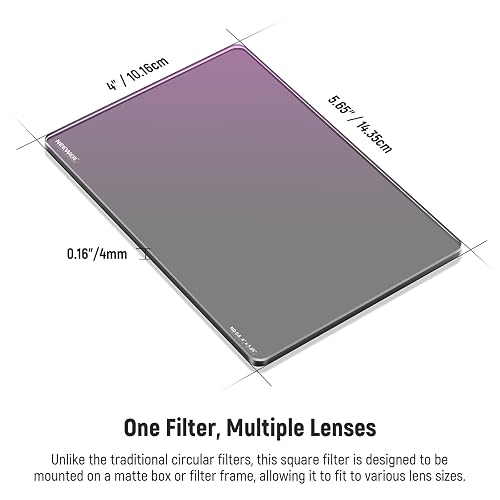 NEEWER Filtro ND Cuadrado ND0.6(2 Stops),4"x5.65" Filtro de Densidad Neutra de Cine Compatible con Tilta Compatible con SmallRig Matte Box,Vidrio Óptico HD Multicapa Delgado/25% Transmitancia de Luz