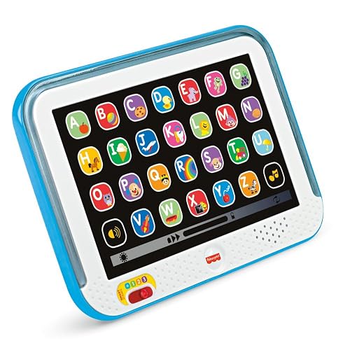 Fisher-Price Juguete Electrónico para Bebés Ríe y Aprende Tablet De Aprendizaje Crece Conmigo Azul para Niños de 1 Año en Adelante