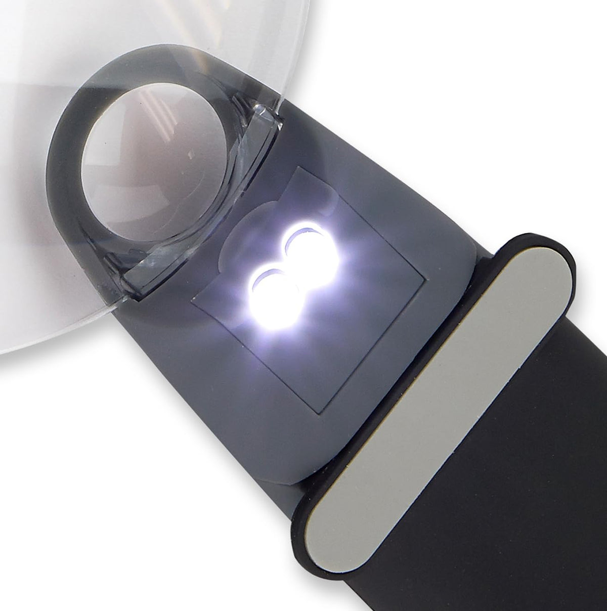 Carson Freehand Lupa de Mano de 2.5X con luz LED o Manos Libres con Lente de Punto de 5.5X (FH-25), Gris