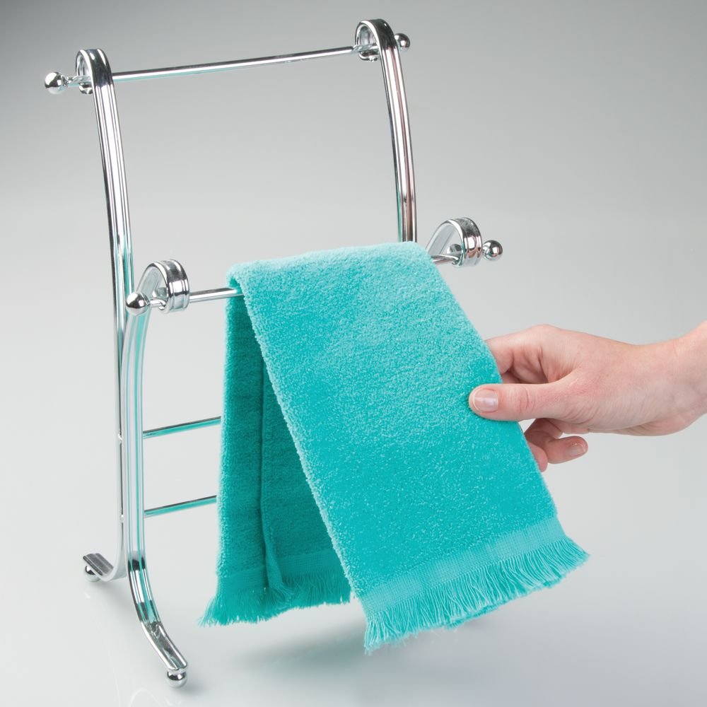 InterDesign York Lyra Fingertip Towel Stand, Chrome