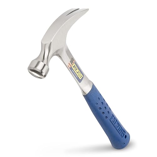 Estwing E3-12S 12 oz Straight Claw Hammer with Smooth Face & Shock Reduction Grip