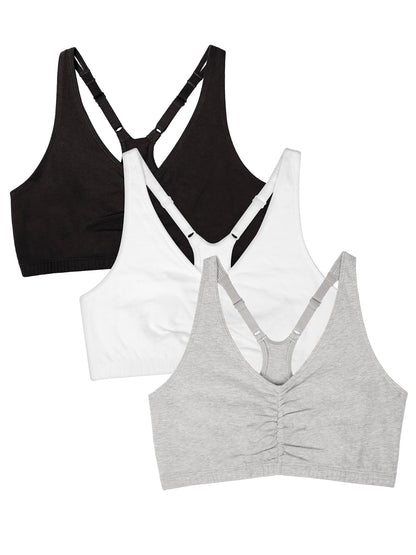 Fruit of the Loom brasier deportivo de espalda cruzada, paquete de 3 - 38 - Negro