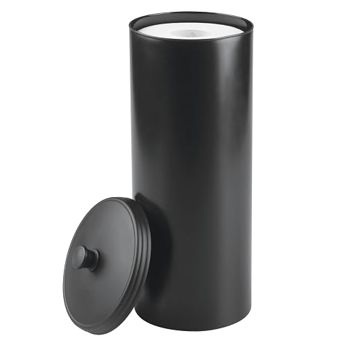 InterDesign 93397 Kent Free Standing Toilet Paper Holder Spare Roll Storage for Bathroom, Black