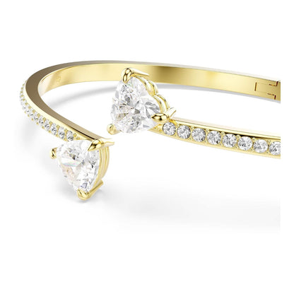Swarovski Brazalete Mesmera Attract, Corazón, Blanco, Baño tono oro