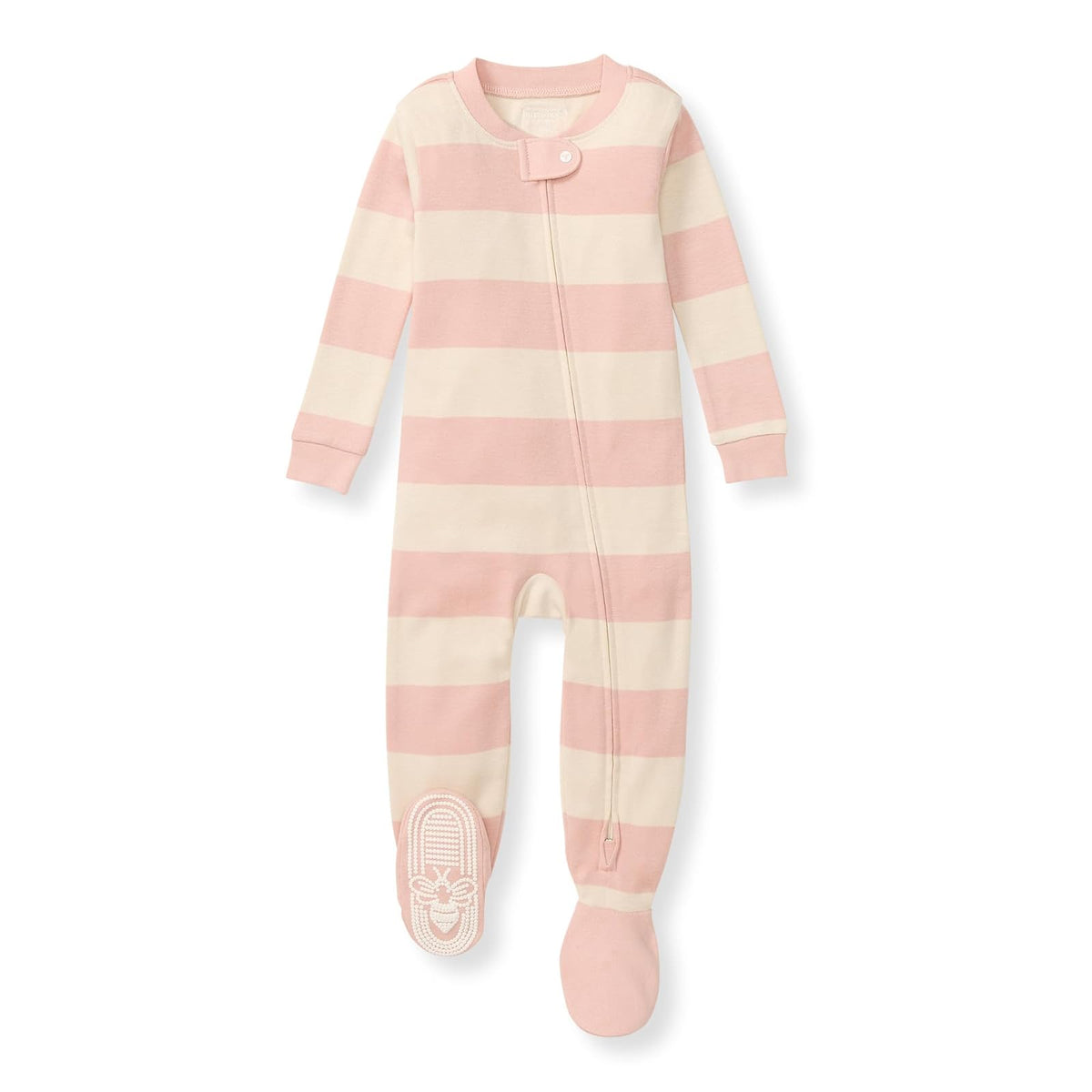 Burt 's Bees Baby Girls' Organic Chevron Sleeper, Color Púrpuro, Talla
