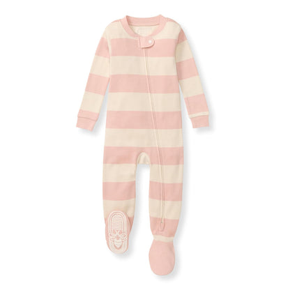Burt 's Bees Baby Girls' Organic Chevron Sleeper, Color Púrpuro, Talla