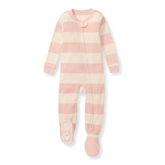 Burt 's Bees Baby Girls' Organic Chevron Sleeper, Color Púrpuro, Talla