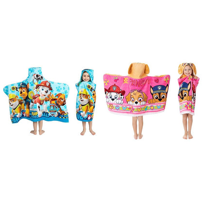 Franco Nickelodeon Toallero con Capucha, Azul, 24" x 50", 1 + Toallero con Capucha, Pink/Brown Girls, 24" x 50", 1