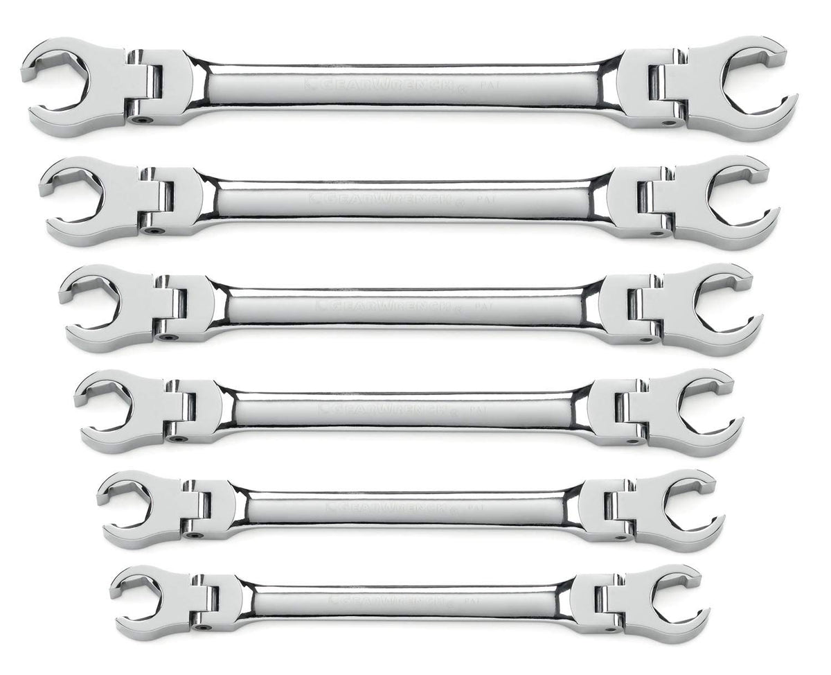 GearWrench 81911 6 Piece Flex Flare Nut Wrench Set Metric
