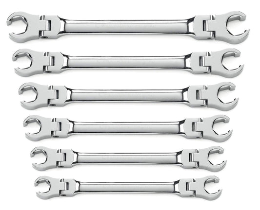 GearWrench 81911 6 Piece Flex Flare Nut Wrench Set Metric