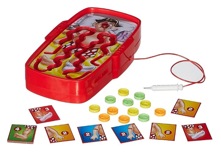 Hasbro Gaming Operando - Juego de Mesa de Viaje Familiar con luz y Sonido para 2 a 4 Jugadores a Partir de los 6 años