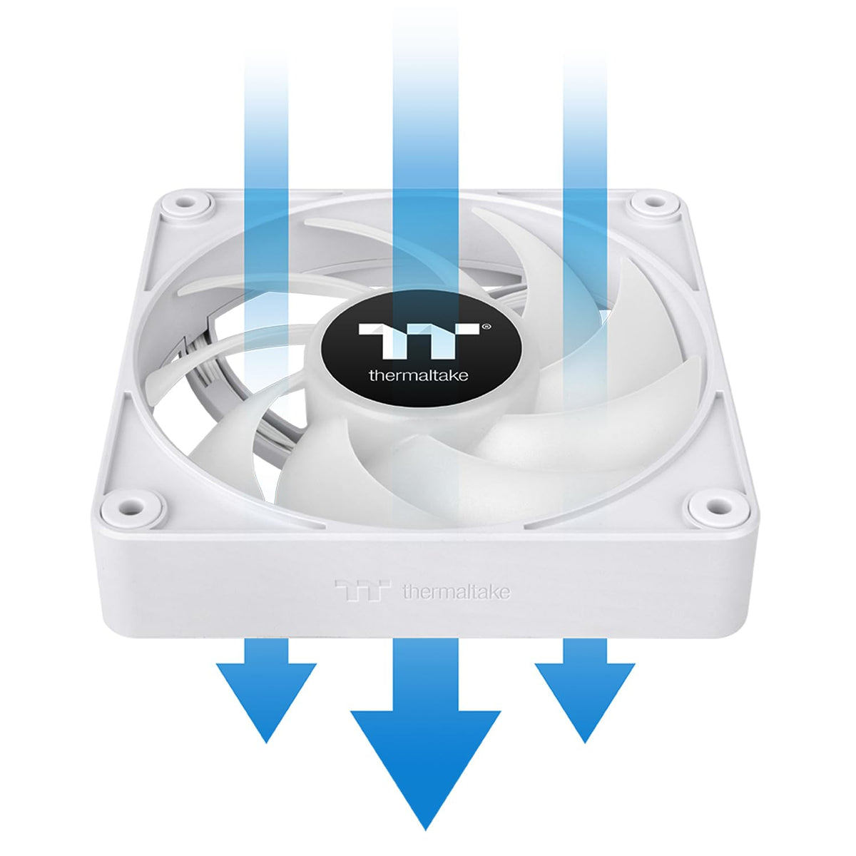 Thermaltake CT120 EX ARGB Sync PC Ventilador de refrigeración blanco (paquete de 3 ventiladores), conexión magnética, sincronización de placa base de 5 V, 16,8 millones de colores, 9 LED