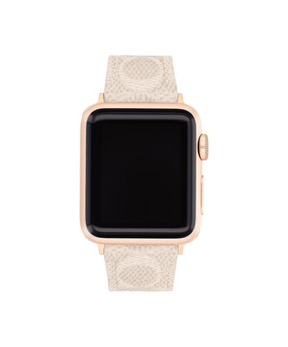 Coach - Apple Straps - Correa Para Mujer 14700059 - Lona Arena con Firma - Compatible 38/40/41 mm - Diseño Elegante y Moderno