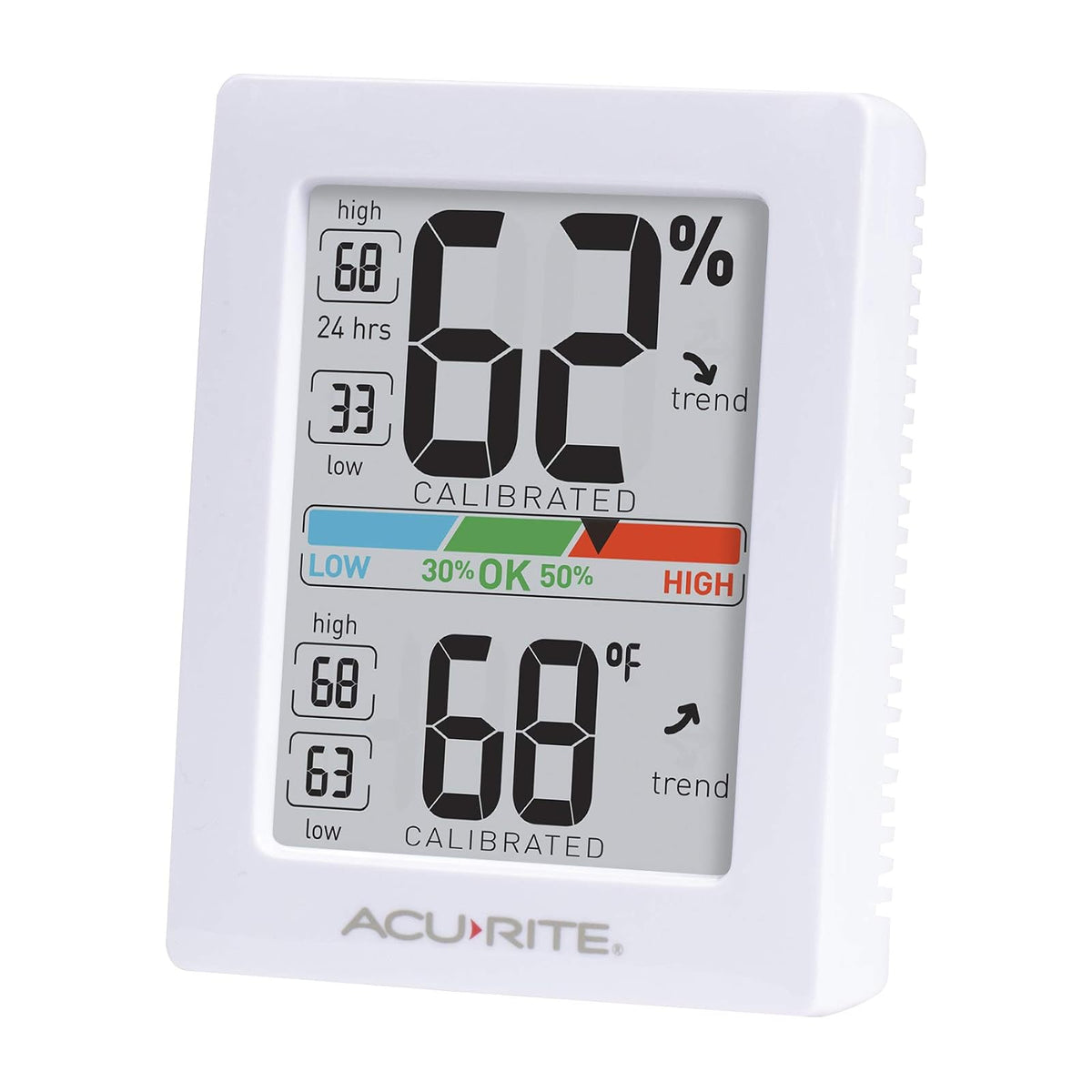 AcuRite Pro - Medidor de Humedad y termómetro con luz de Fondo activada al Tacto, Color Blanco