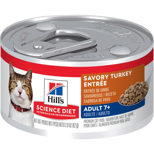 Hill's Science Diet Alimento Húmedo para Gato Adulto Pavo 24 Pack 82G | Alimento húmedo Hill's para gato, pavo real, soporte envejecimiento, salud de corazón y riñones, articulaciones sanas