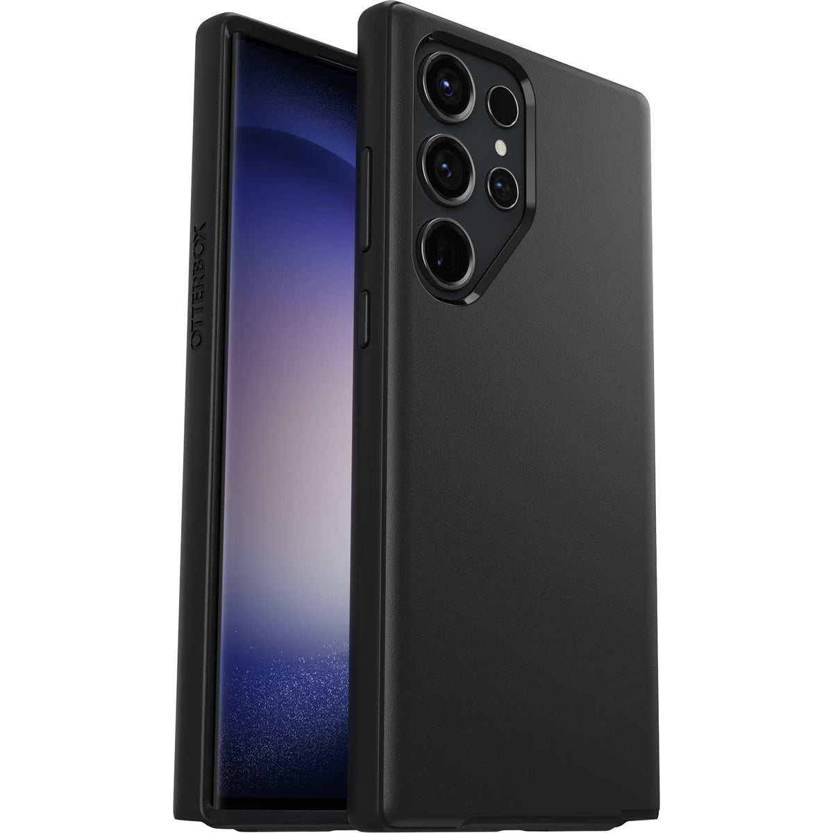 OtterBox - Funda para Galaxy S23 Ultra Symmetry Series - Una Sola Unidad se envía en Bolsa de plástico, Ideal para Clientes de Negocios, Color Negro, Ultra Elegante, Compatible con Carga inalámbrica,