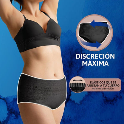TENA Pants Discret Negro Talla M, Ropa interior desechable, 13 piezas