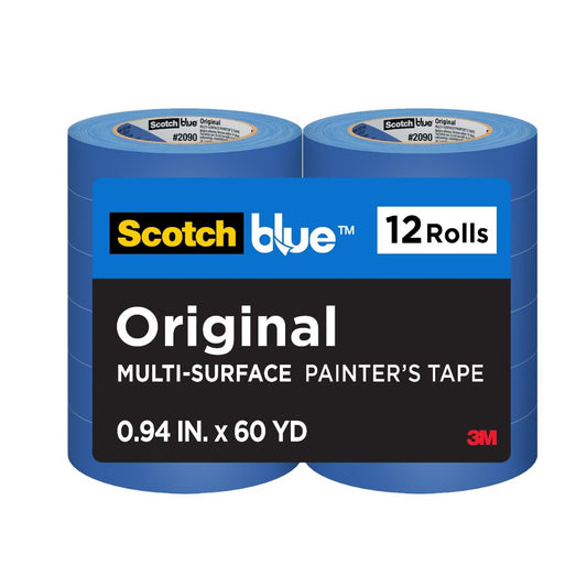 Scotch Cinta de pintor MultiSurface original, 0.94 pulgadas x 60 yardas (720 yardas en total), 2090, 12 rollos