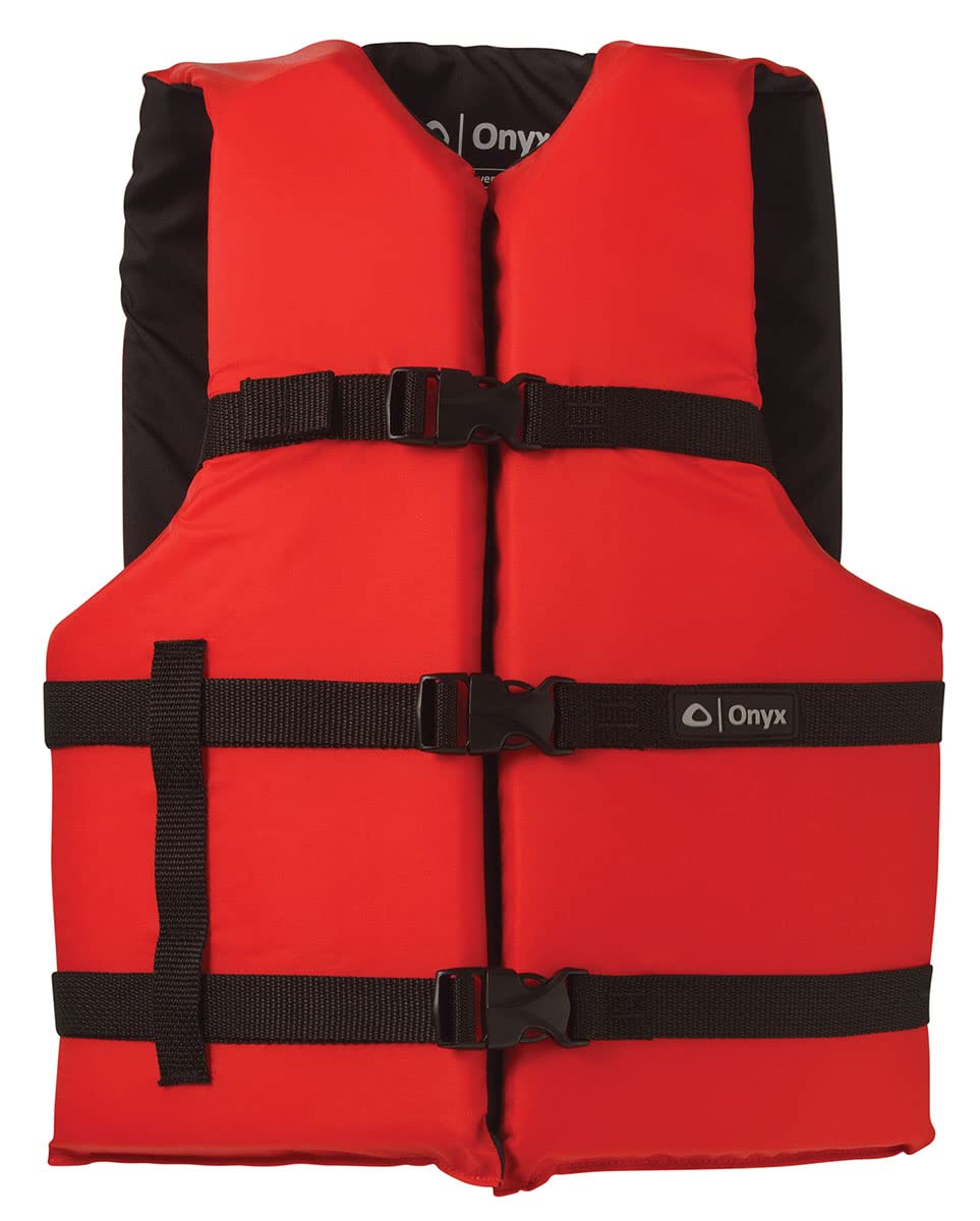Onyx - Chaleco Salvavidas para Uso General, Rojo, Ajustable, Ligero, Unisex-Adultos
