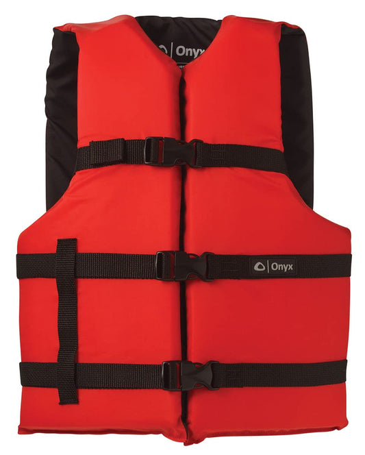 Onyx - Chaleco Salvavidas para Uso General, Rojo, Ajustable, Ligero, Unisex-Adultos