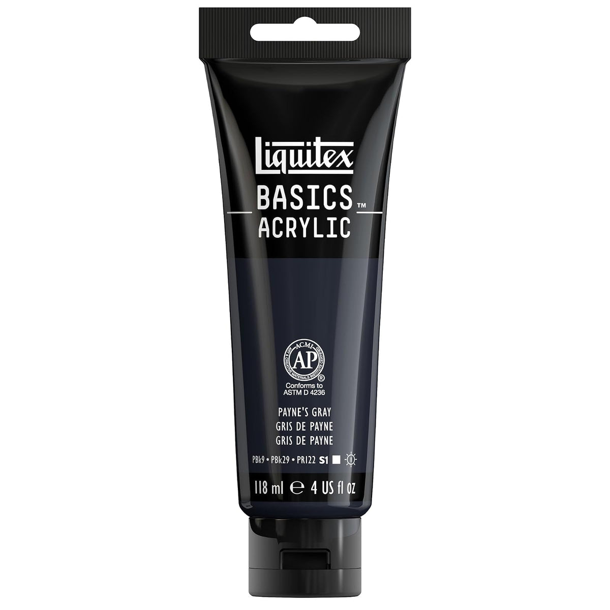 Liquitex Basics Pintura Acrílica, Tubo de 4 oz - Gris (Payne's Gray 310) - Tubo de 4 onzas