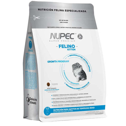 Nupec Alimento Seco para Gatito, 3 kg, 1 Pack