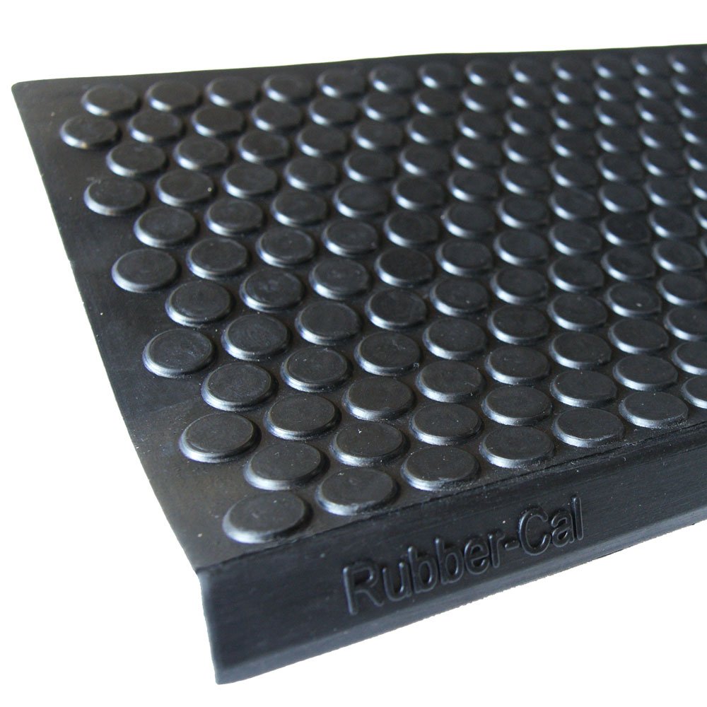 Rubber-Cal "Coin-Grip - Alfombrillas de Goma Antideslizantes para escaleras (Paquete de 6), Color Negro, 9.75 x 29.75 Pulgadas (10-104-009-6 Unidades)