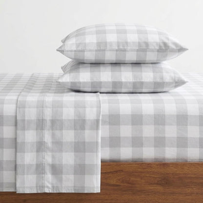 Eddie Bauer - Juego de sábanas Individuales, Ropa de Cama de Franela de algodón cálido y Transpirable con Bolsillos Profundos, Cepillado para Mayor suavidad, acogedora decoración del hogar,