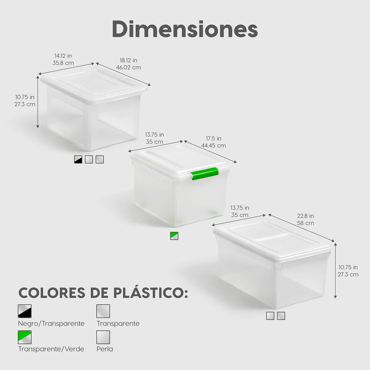 IRIS USA - Caja de archivos, caja organizadora de archivos de plástico con tapas, cartas/archivos legales, caja de documentos importante, contenedor de almacenamiento portátil, apilable, encajable