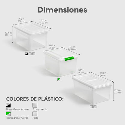 IRIS USA - Caja de archivos, caja organizadora de archivos de plástico con tapas, cartas/archivos legales, caja de documentos importante, contenedor de almacenamiento portátil, apilable, encajable