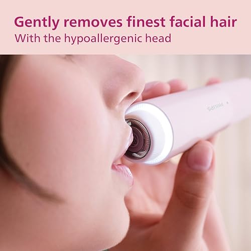 Philips Depiladora Facial Portátil Serie 5000 Para Mujer | Elimina el vello facial con precisión | Luz LED integrada | Cabezal hipoalergénico | Compacta e inalámbrica | BRR454/00