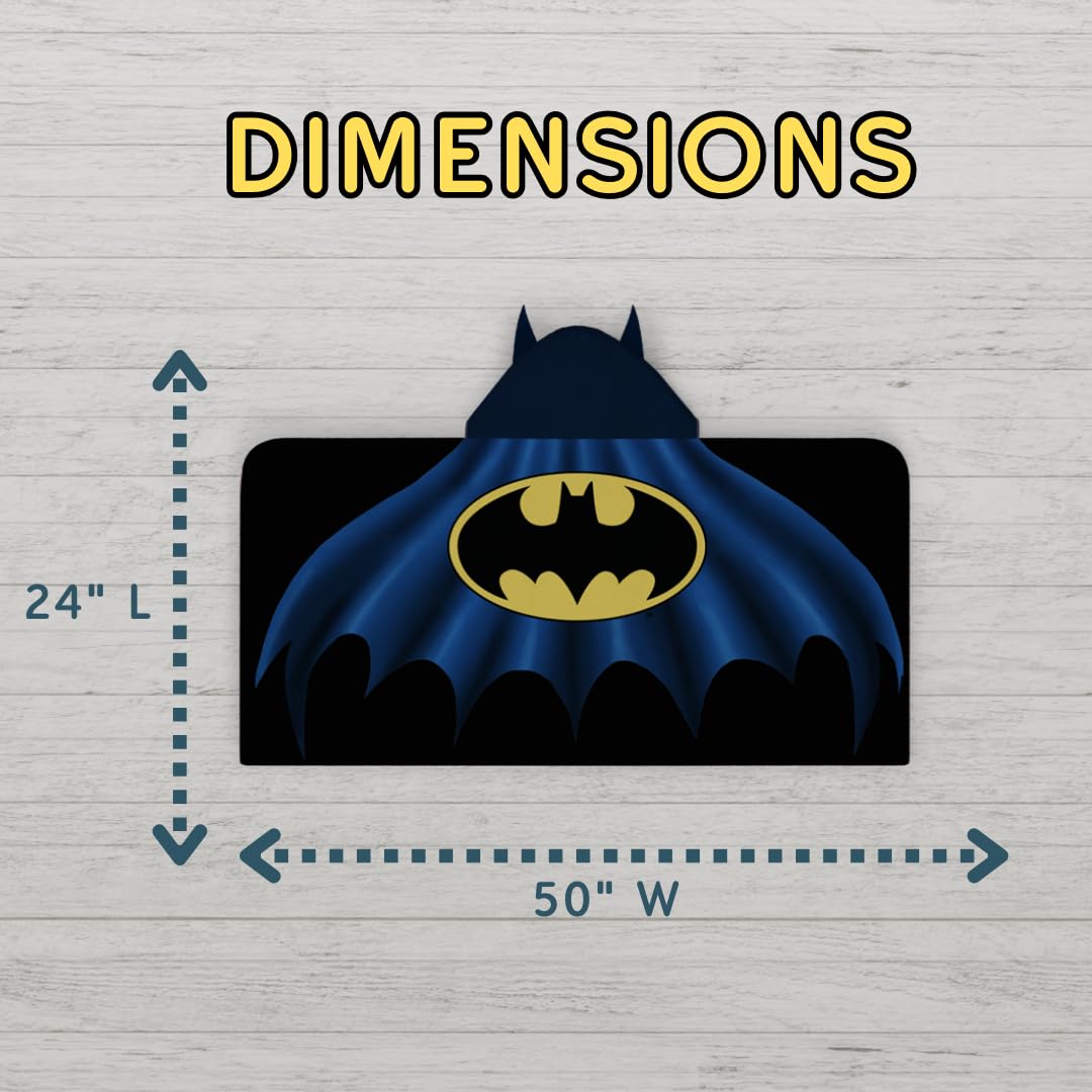 Batman DC Comics - Toalla de Toalla de Rizo de algodón Suave súper Suave para baño/Piscina/Playa, 24 x 50 Pulgadas, (Producto Oficial de Licencia) por Franco