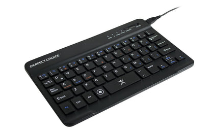 Perfect Choice Mini Teclado Bluetooth Universal para ¡Os, Android y Windows, Teclas Tijera, Duración de Carga de hasta 60 Horas