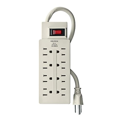 Volteck MUL-811, Multicontacto uso rudo, 8 entradas, supresor, 110 joules