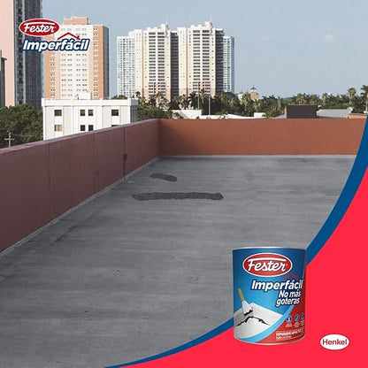 Fester Imperfácil Reparador Asfáltico para Goteras, Repara Filtraciones de Agua Instantáneamente, Fácil de Aplicar, Bote de 1 L