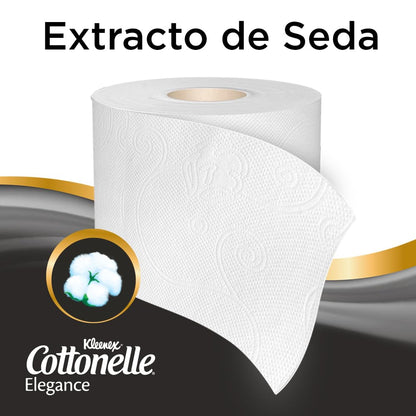 Kleenex Cottonelle Elegance XL, Papel Higiénico Extra Largo, Paquete con 32 Rollos de 228 Hojas Dobles C/U