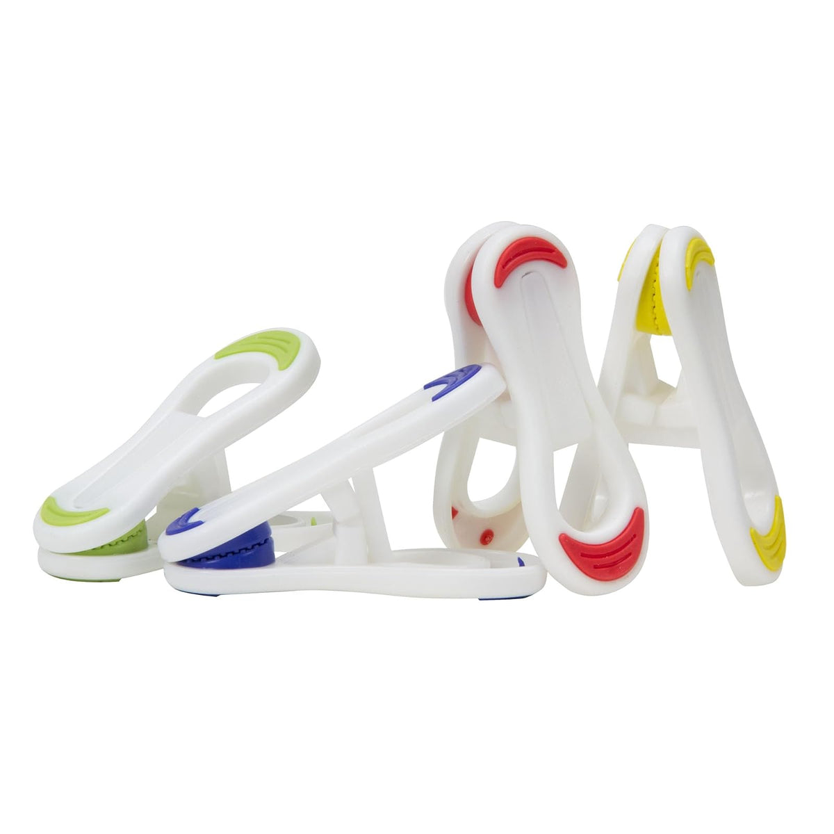 Household Essentials - Pinzas de plástico Suave al Tacto, Multicolor, 12 Unidades