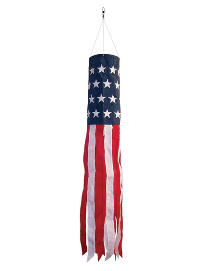 In the Breeze - Calcetín de Viento con Estrellas y Rayas de 40 Pulgadas, Estrellas Bordadas, decoración patriótica Duradera para Colgar