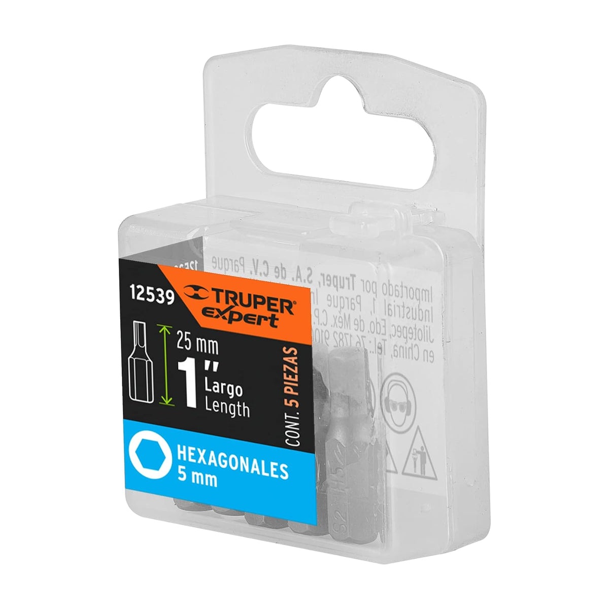Truper Expert PUDE-7105, Estuche con 5 puntas hexagonales de 5 mm largo 1"