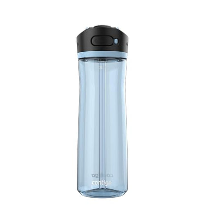 Contigo Botella de Agua Plástico Libre de BPA 710 ML Glaciar con Popote Ashland 2.0 Antiderrames Seguro para Viajar