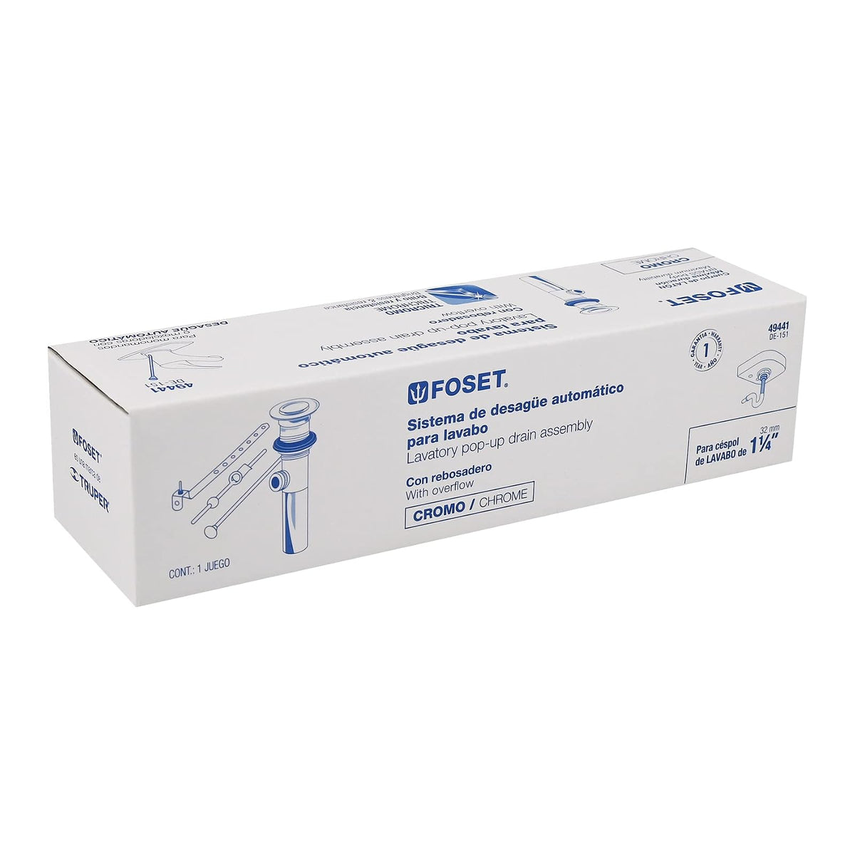 Foset DE-151, Sistema de desagüe automático para lavabo