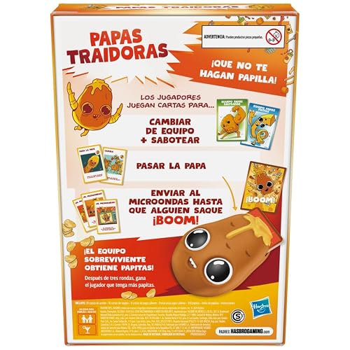 Hasbro Gaming Papas Traidoras Juego de Cartas, Juego dinámico con Rondas de 25 Minutos, para familias y Adultos, para 3 a 10 Jugadores, + 8 años