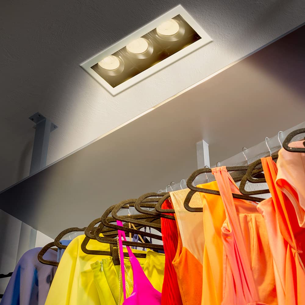 Tecnolite Lámpara Downlight Empotrable Dirigible, Potencia Máx. 180 W, 3 Bases GX5.3/GU10, No incluye focos
