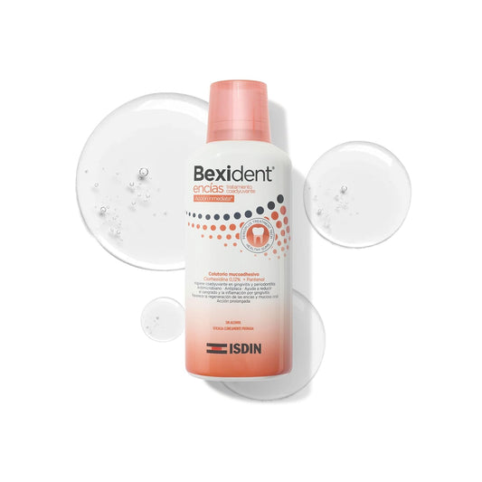 ISDIN Bexident Encías Cuidado Intensivo Colutorio 250ML, Eficacia Antimicrobiana y Reduce Inflamación, Tratamiento de Encías Sensibles e Inflamadas