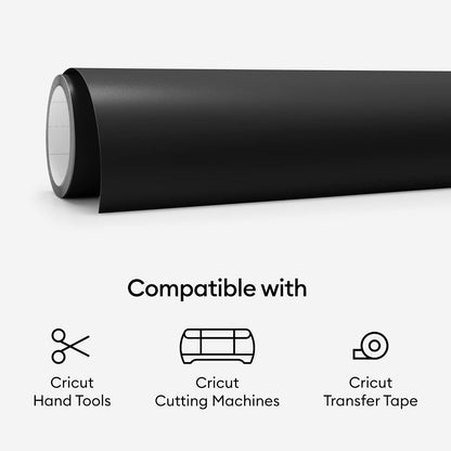 Cricut Vinilo extraíble de alta calidad para todas las máquinas de corte Cricut, vinilo sin residuos para manualidades, calcomanías de pared, calcomanías, decoración en casa y más, color negro