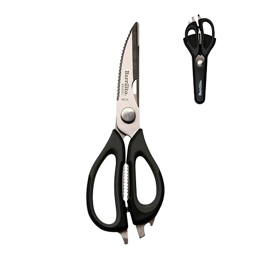 Barrilito Tijera para Cocina 8" (20 cm) con Mango ergonómico y Funda plástica magnetizada para Fijar en Superficies