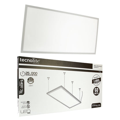 Tecnolite Panel LED 2x4 Suspendido/Empotrable PAN-LED/60/40/S, 60 W, Luz Blanca Neutra