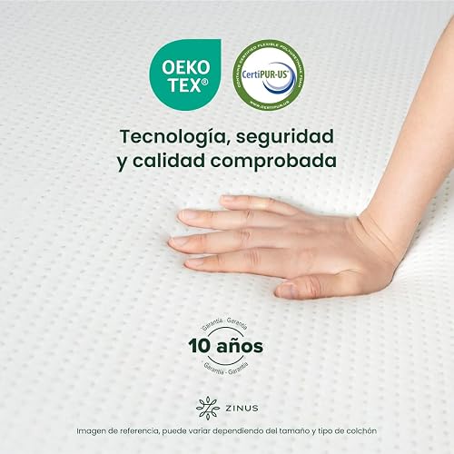 Zinus Green Tea Premium | Colchón King de Memory Foam con Esencia de Té Verde Que alinea la Columna Vertebral y bloquea la Humedad | Garantía de 10 años